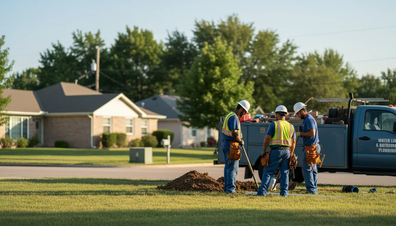 Residential water line and bathroom plumbing service in Varina, IA